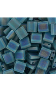 Miyuki tila 5x5mm beads - Matted Transparent teal ab TL-2405FR